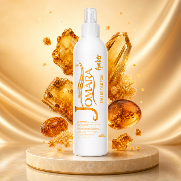 Jomara Amber 500 ml, fragancia unisex de vainilla y naranja cítrica